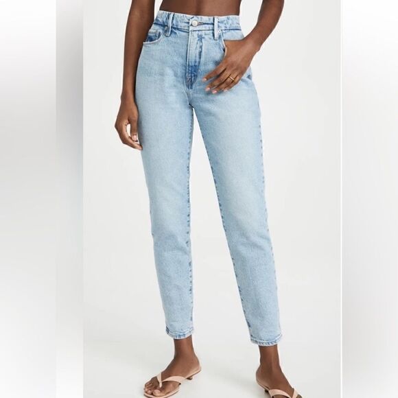 Good American Denim - GOOD GIRLFRIEND HIGH WAIST STRAIGHT LEG JEANS IN BLUE683